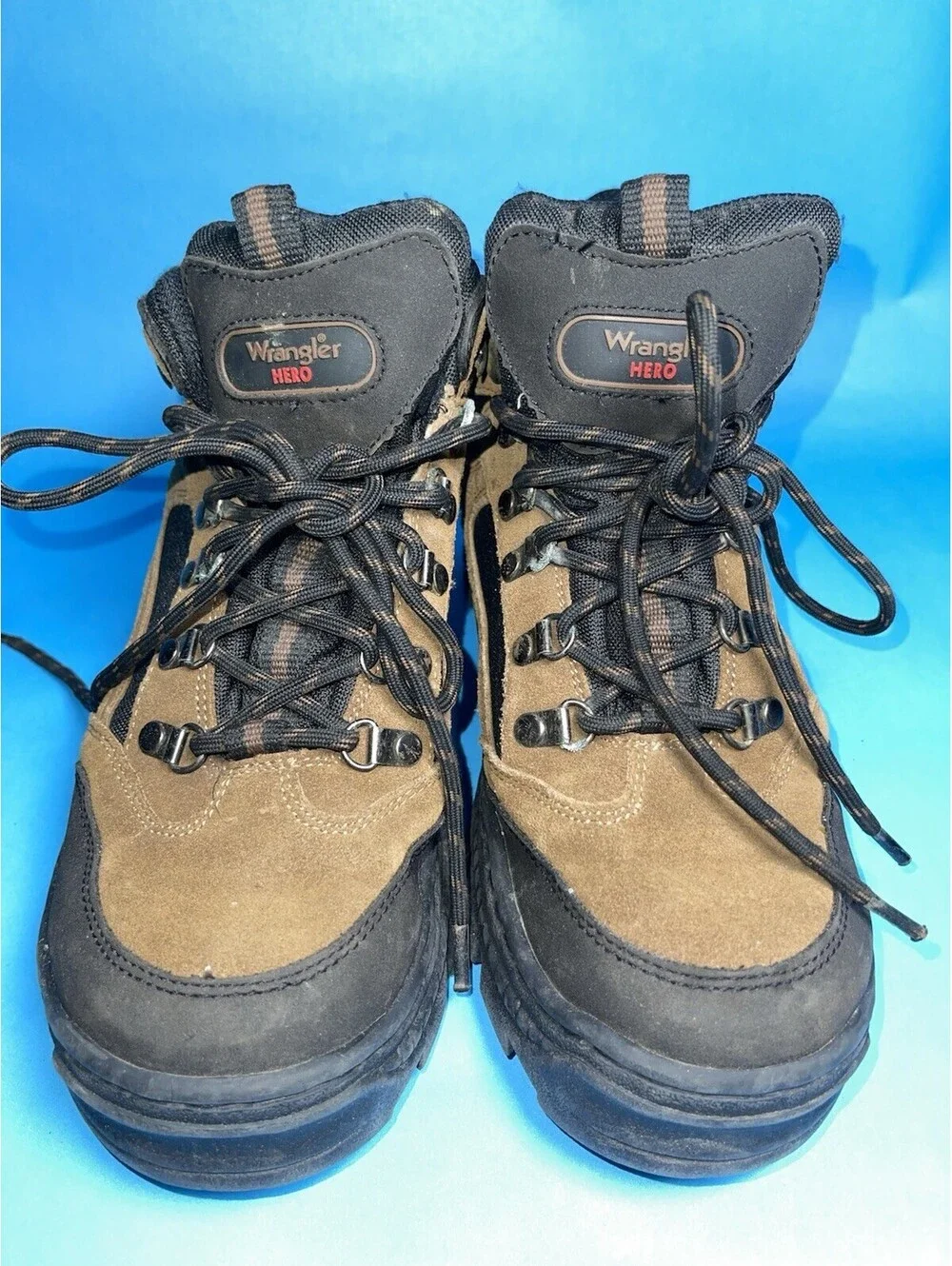 Wolverine Durashocks Men’s Work Hiking Boots Brown Black Leather Size 8.5